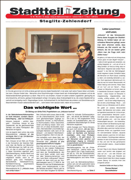 Die Märzausgabe der Stadtteilzeitung